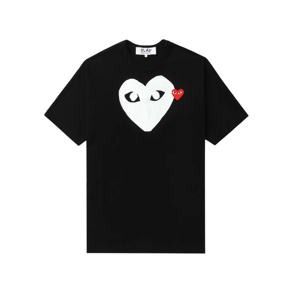 Camisa CDG Play White Heart Preta — foto 1