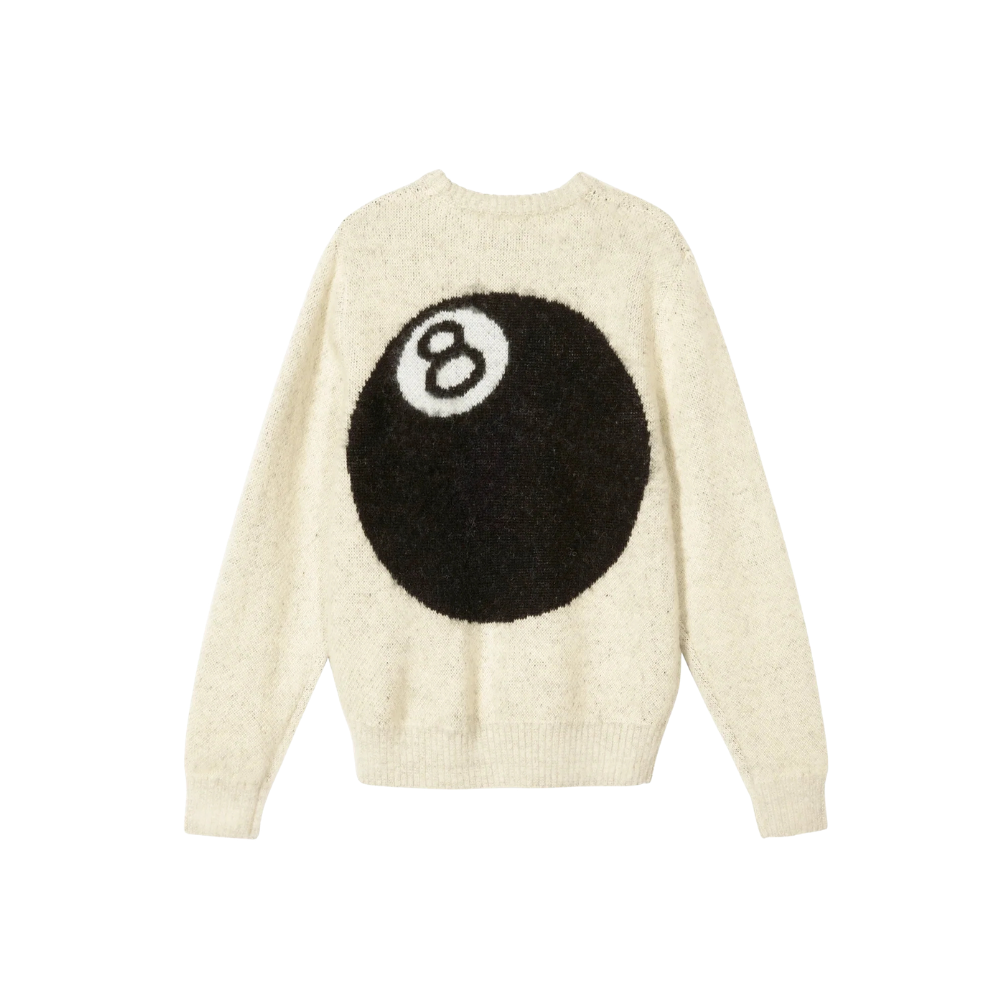 Suéter Stüssy 8 Ball Heavy Brushed Mohair na cor creme — foto 1