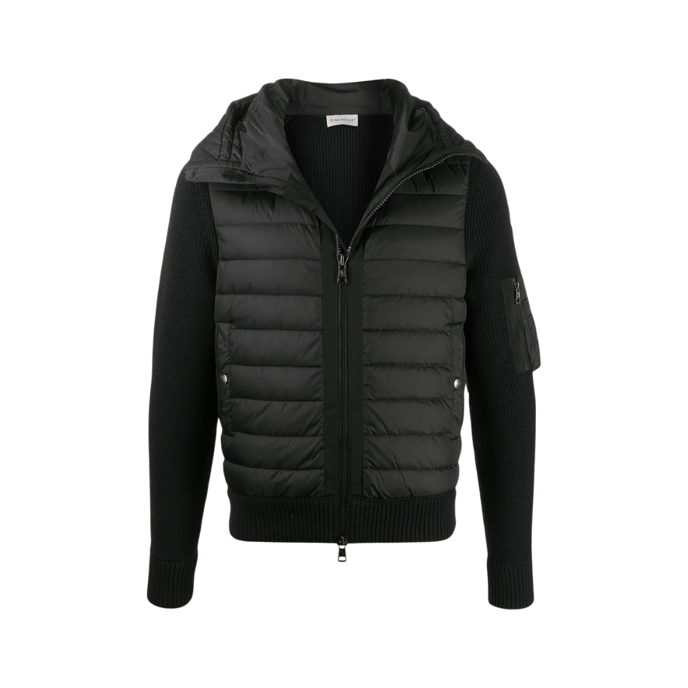 Jaqueta Moncler de capuz com recorte matelassê — foto 1