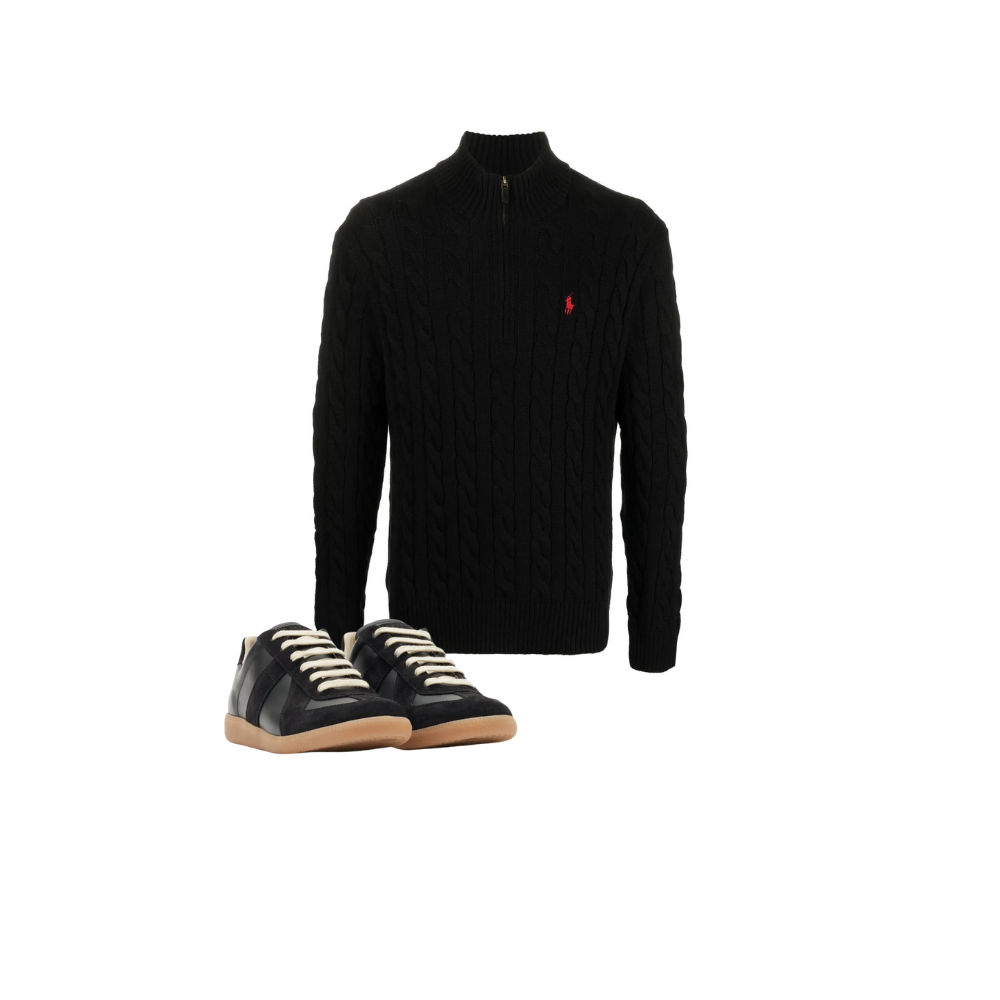 KIT Quárter Zip Ralph Lauren Preto + Maison Margiela Gats