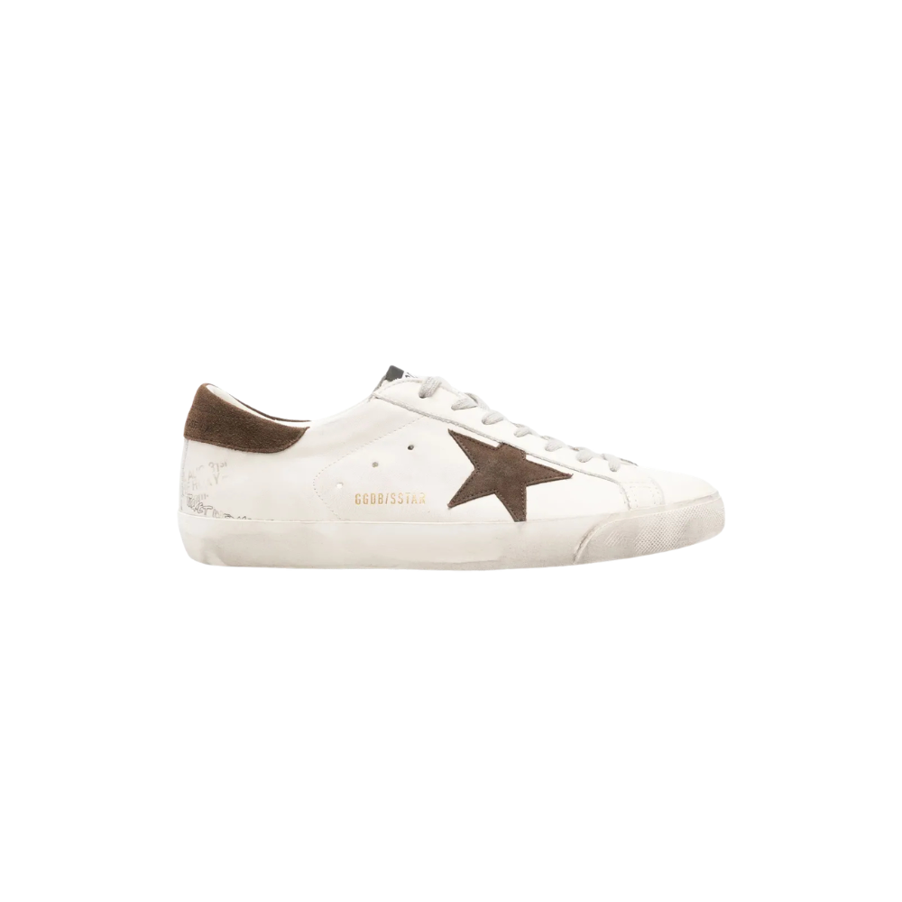 Tênis Golden Goose Super-Star talão marrom
