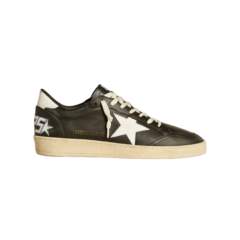 Tênis Golden Goose Ball-Star em couro preto — foto 1