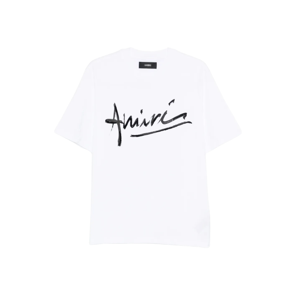Camiseta Amiri Logo Script Branco — foto 1